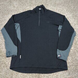 Icebreaker 1/4 Zip Pullover Top Men's XXL 2XL Black Bodyfit 260 Slim Fit